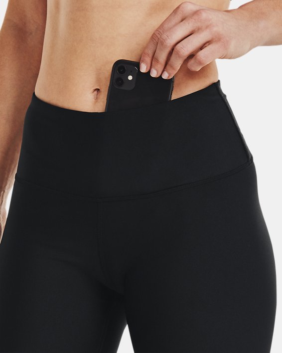 Damen HeatGear® Armour No-Slip Waistband Branded Full-Length-Leggings, Black, pdpMainDesktop image number 4